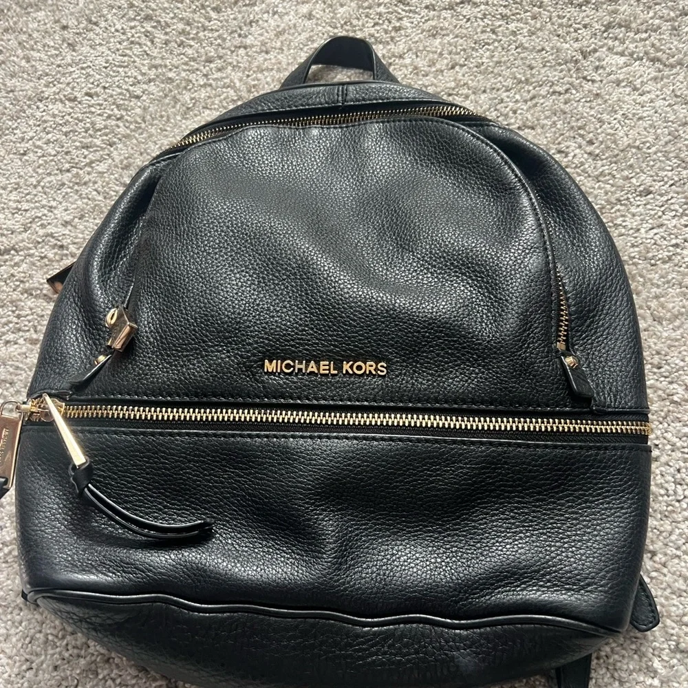 Michael Kors Black Leather Backpack